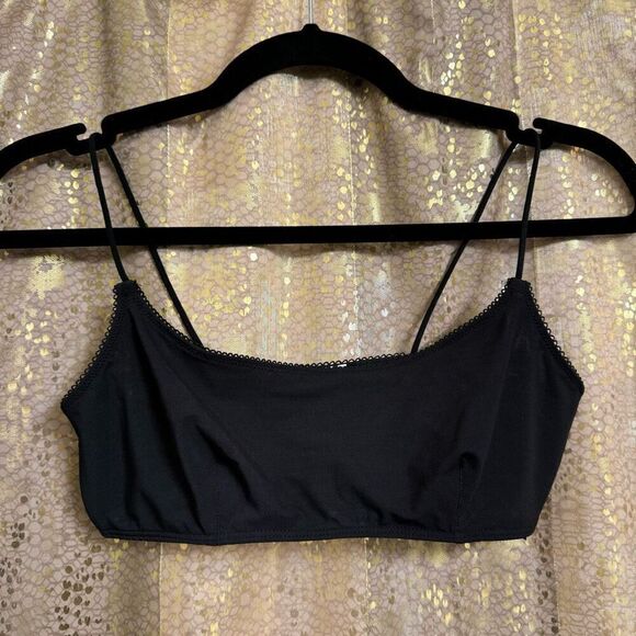 Urban Outfitters Black Out From Under Spaghetti Strap Unlined Bralette Small - Picture 1 of 6